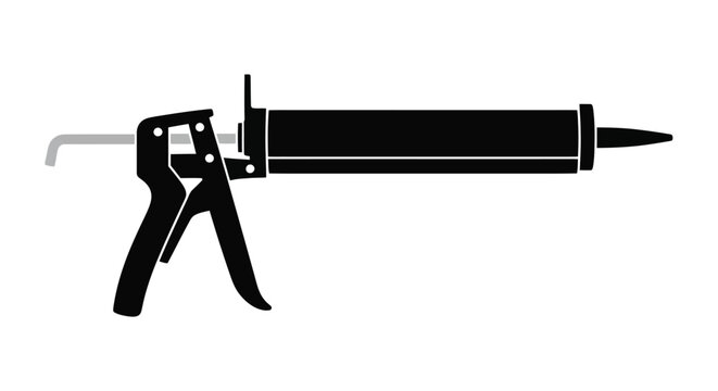 Black and white illustration of a caulking gun for sealant application