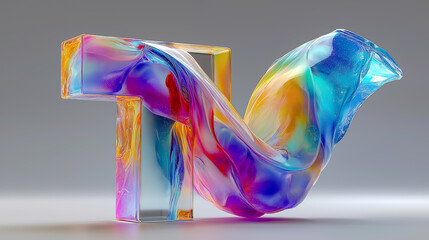 クリスタルでできたアブストラクトオブジェ