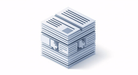 Cubic Stack Of Layered Data Files