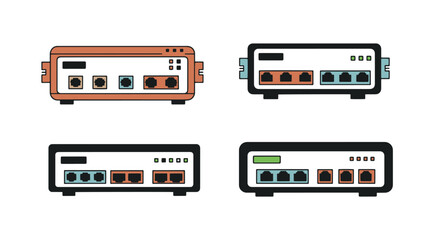 Managed Switch Line modern soft tone illustration