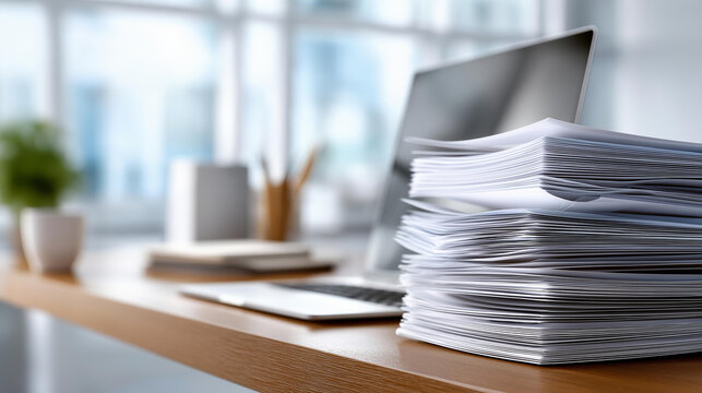 Organized financial records flowing into a streamlined digital tax management system, accuracy and efficiency concept, paperless accounting workflow photography, clean modern