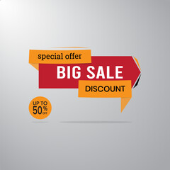 Obraz premium Big Sale Special Offer Discount Up To 50% Off Banner Template