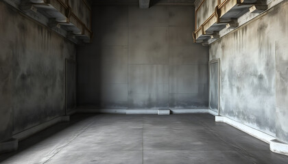 Obraz premium Old grunge cement room background, asian style. White tone