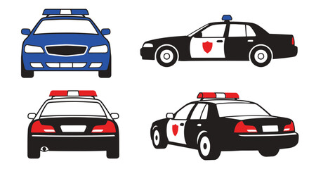 Police Car Line art creative smooth abstract vector © Rasida