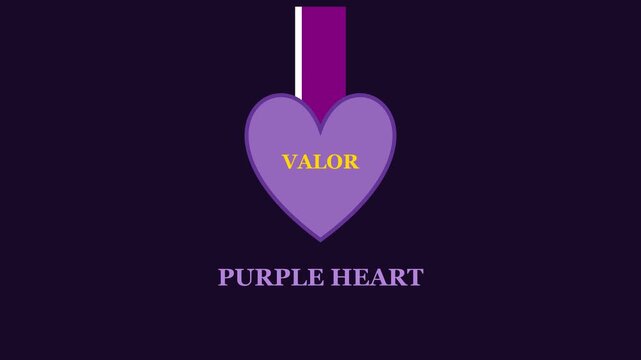 Purple heart icon with VALOR text