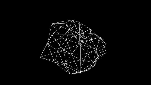 Wireframe Polygon Low Poly Mesh Abstract Geometry Minimal Black And White 3D Digital Structure