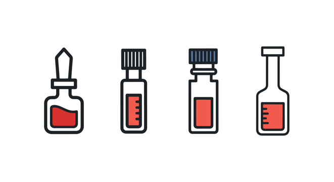Mini Burette Line flat style color illustration