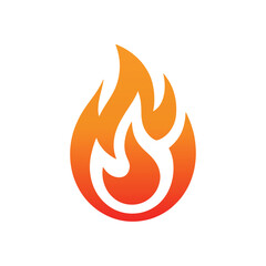 Vibrant flame symbol with bold orange and yellow gradients stands out against a clean white background © vector_designer