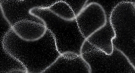 Abstract Black and White Image of Wavy Light Trails and Textured Background