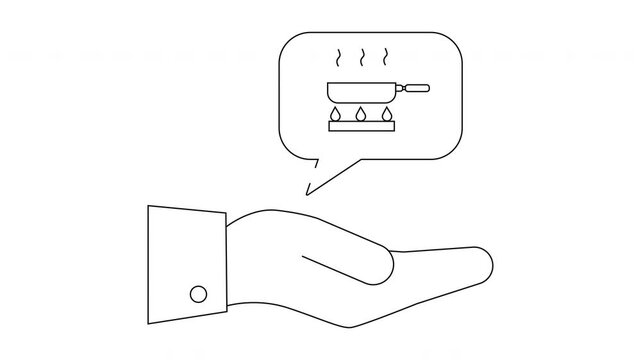 Cooking Concept Hand Icon Illustration.