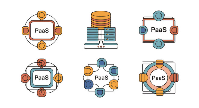 PaaS Line art vector minimal color design
