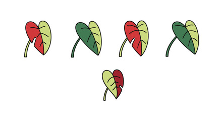 Philodendron leaf abstract bright color illustration © Shanta