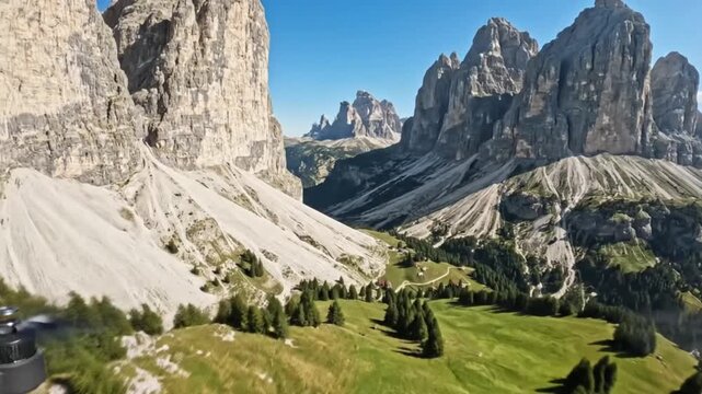 Cinematic Drone Flying Over Lush Green Hills Aerial Landscape 4K
