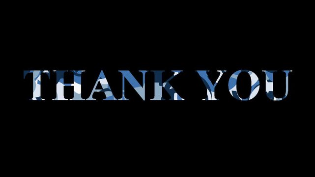 Thank You Grunge Text on Black Background.