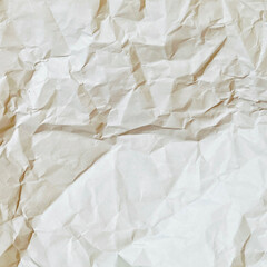 Fototapeta premium Wrinkled paper background .White Sheet