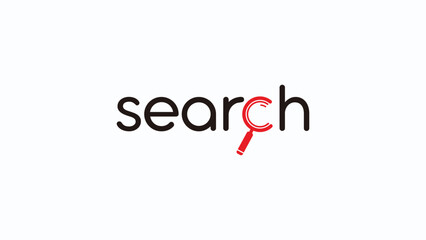 Fototapeta premium Search Word with Magnifying Glass Icon for Online Information Concept