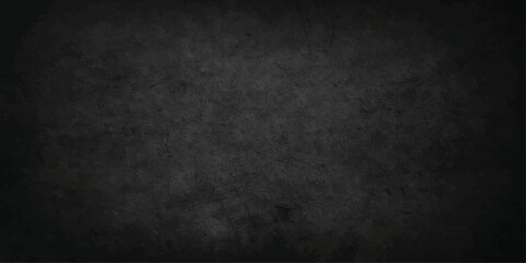 Empty dark grunge blackboard surface with a rough textured paper pattern and old vintage concrete wall backdrop for a blank gray frame design © SUMAYAAKTER