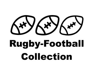Fototapeta premium Rugby Football Icon Set Collection – Ball, Player, Goal Post, Helmet Vector Icons