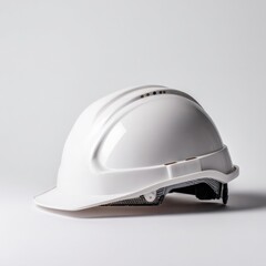 Fototapeta premium White safety hard hat for construction and industrial protection
