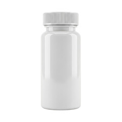 A white plastic bottle with a screw on cap isolated on transparent background