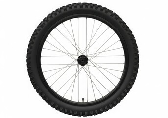 Naklejka premium Close-up view of a bicycle tire with intricate white spoke pattern against a white background