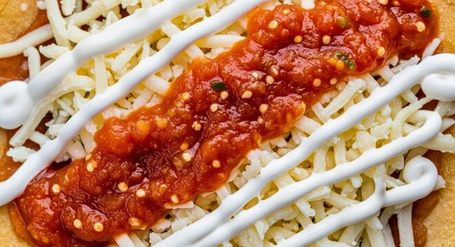 Vibrant Abstraction of Sope Toppings Macro Focus on Rich Colors and Textures