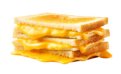Fototapeta premium Cheese sandwich isolated on transparent background. PNG format