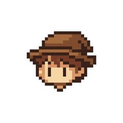 Pixel Art Fantasy Adventurer Head &mdash; Retro RPG Game Character