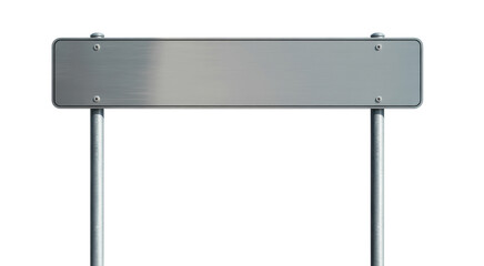 Obraz premium Metal blank sign on stand metal sign stand metal stand isolated on a transparent background