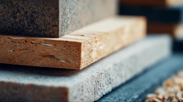 Stone and tile samples for construction material selection