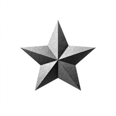 Black and white star icon with gradient shading for design elements