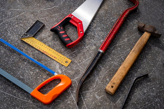 Construction Tools Flat Lay