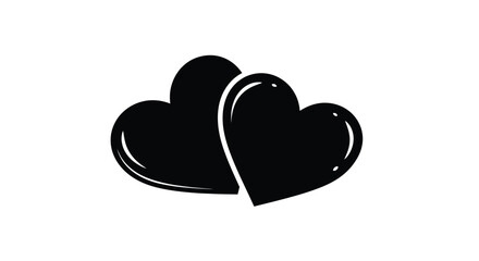 Two interlocking black hearts displayed on a white background