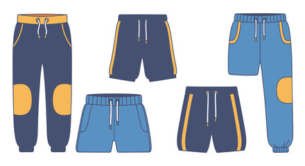 Sweatpants Line art abstract colorful illustration