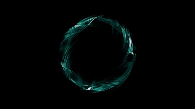 artificial intelligence circle wave animation glowing blue and cyan lines dots leaf abstract vibrant shape virtual assistant technology video