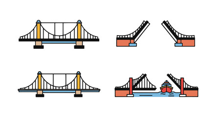 Swing Bridge Line minimal abstract design illustration