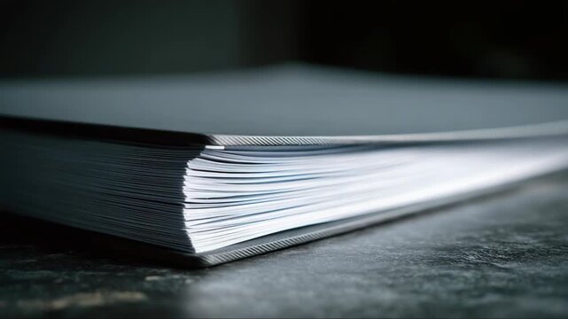 Stack of documents representing business reports and office paperwork