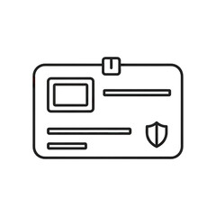 Obraz premium A simple line drawing of an identity card with a shield symbolizing security.