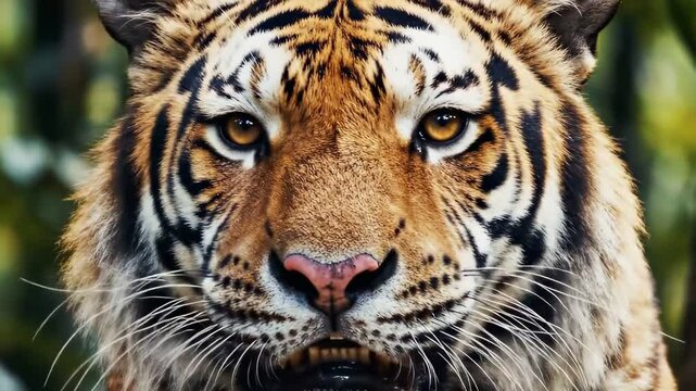 Closeup Tiger Head With Yellow Eyes animal potrait 