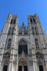 Naklejka premium The Cathedral of St. Michael and St. Gudula is a Roman Catholic church in Brussels, Belgium. 