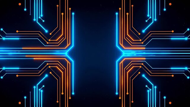 Abstract glowing circuit board design