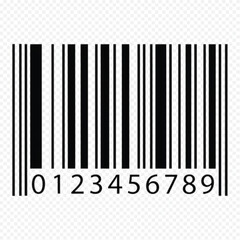 Black and White Barcode with Numbers for Product Identification and Scanning