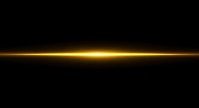 Intense amber light streak featuring anamorphic lens effects and warm radiance centered on a dark cinematic empty space