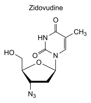 Zidovudine, chemical structure of zidovudine, drug substance