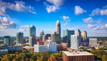 Fototapeta premium charlotte north carolina usa downtown city skyline view