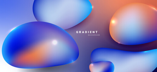 Modern abstract background with smooth 3D gradient blobs. © kanpisut