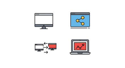 Screen Share Line creative abstract minimal vector