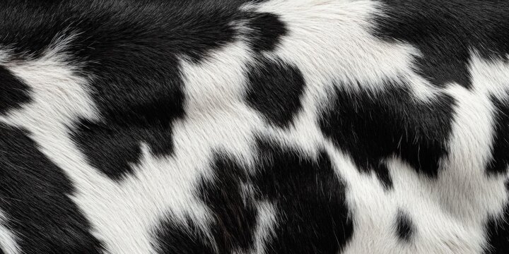 Close-up of black and white holstein cow fur seamless pattern