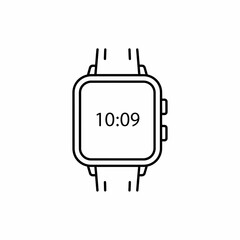 Obraz premium A minimalist illustration of a smartwatch with the time 10:09 displayed on the screen