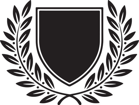 Royal Shield Crest Silhouette Vector